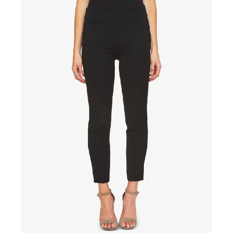 CeCe Women's Twill Straight Leg Pants Rich Black Size -12 - 12