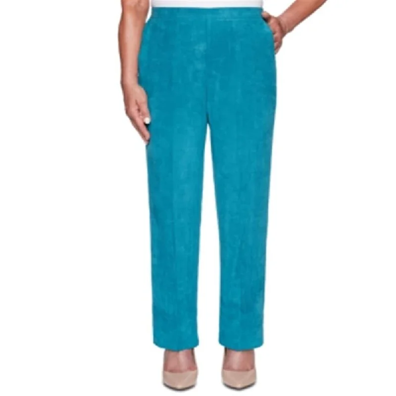 Alfred Dunner Women's Grove Faux Suede Pants Green Size 24X4.5
