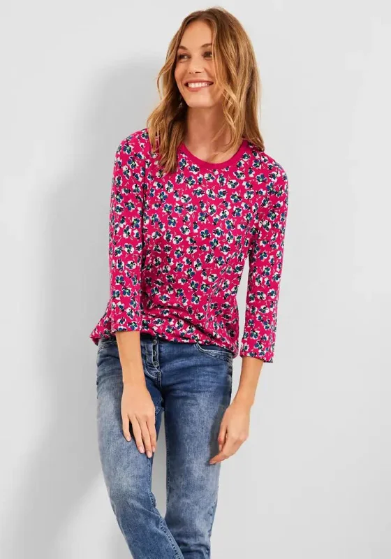 Cecil Floral Pattern T-Shirt, Fresh Pink