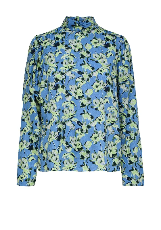 Selected Femme Jana Floral Top, Ultramarine
