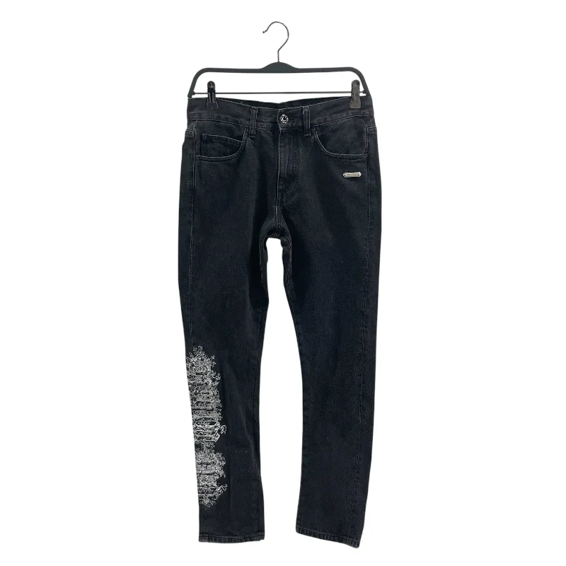 OFF-WHITE/Pants/29/Denim/GRY/SILVER LOGO/EMBRD/BLK LACE