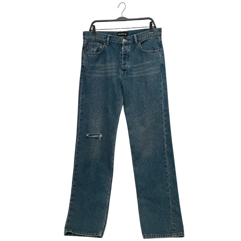 BALENCIAGA/Straight Pants/32/Cotton/BLU/balenciaga blue wash denim
