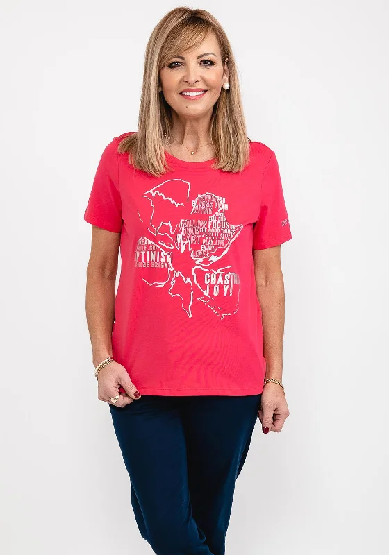 Cecil Metallic Foil Graphic T-Shirt, Pink