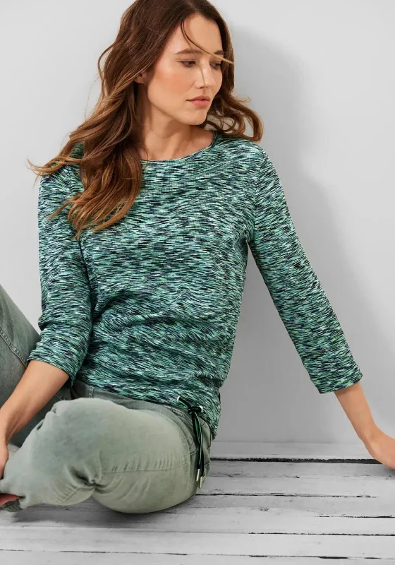 Cecil Melange Pattern Knit Top, Green