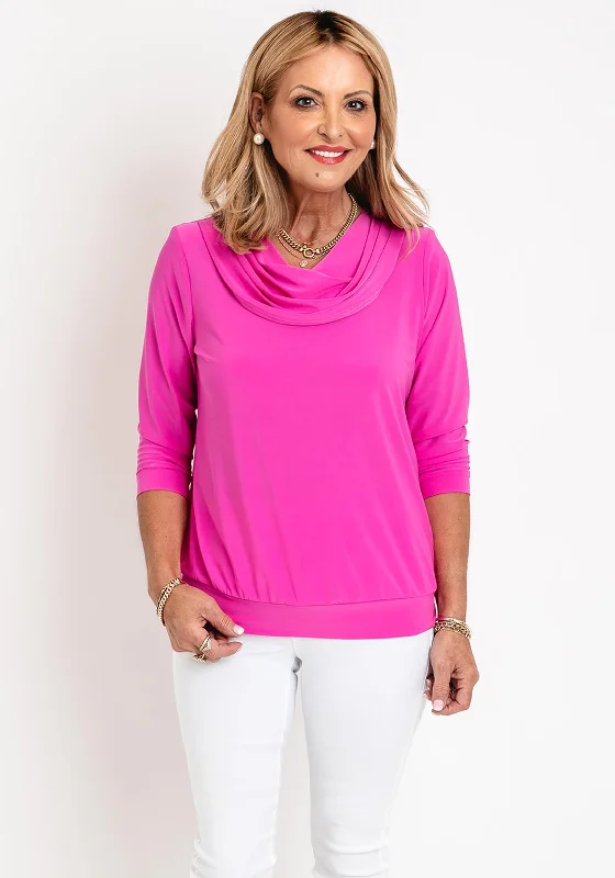 Leon Collection Cowl Neck Top, Pink