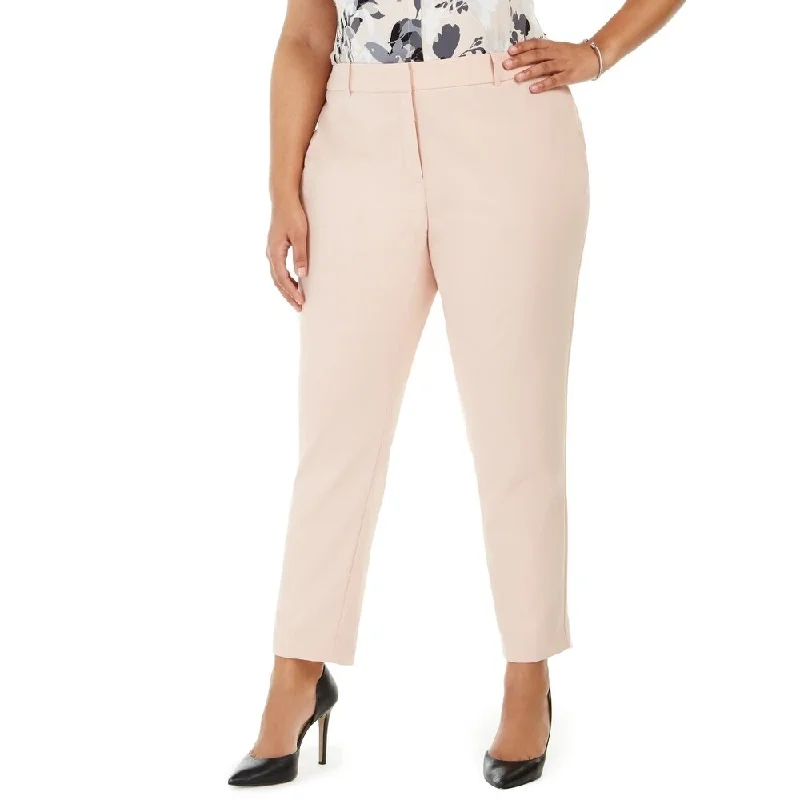 Calvin Klein Women's Slim It Straight Leg Dress Pants Pink Size 18W