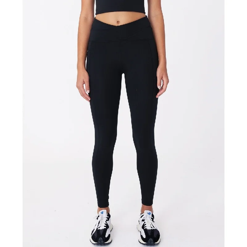 Cotton On Women's Ultra Soft Cross Over Full Length Tight Pants Black Size X-Large