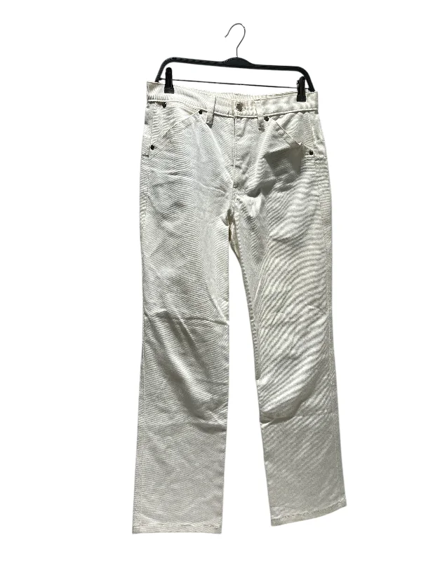 LEMAIRE/Straight Pants/48/Denim/WHT/WHT COTTON STRAIGHT PANT