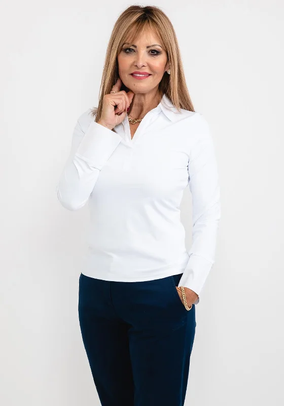 d.e.c.k by Decollage Open Collar Blouse, White