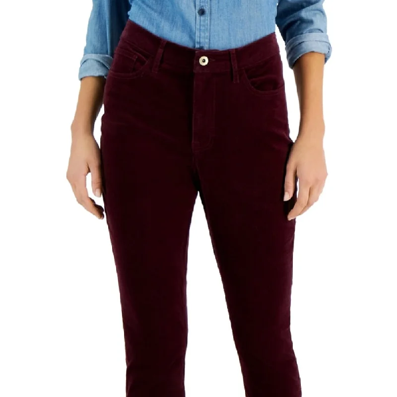 Tommy Hilfiger Women's Corduroy Skinny Ankle Pants Red Size 2