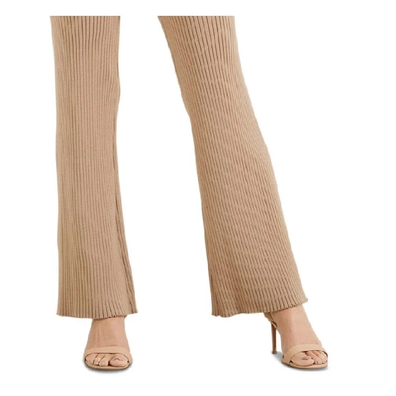 Guess Women's Colette Ribbed Wide Leg Pants Brown Size Medium