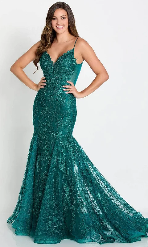 Ellie Wilde EW34093 - Lace Applique Trumpet Prom Dress