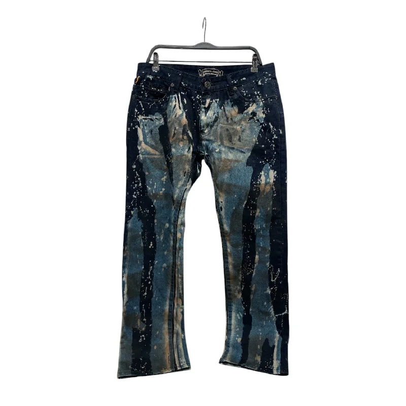 ROBIN'S JEAN/Straight Pants/36/Cotton/BLU/All Over Print/Crystal Pockets