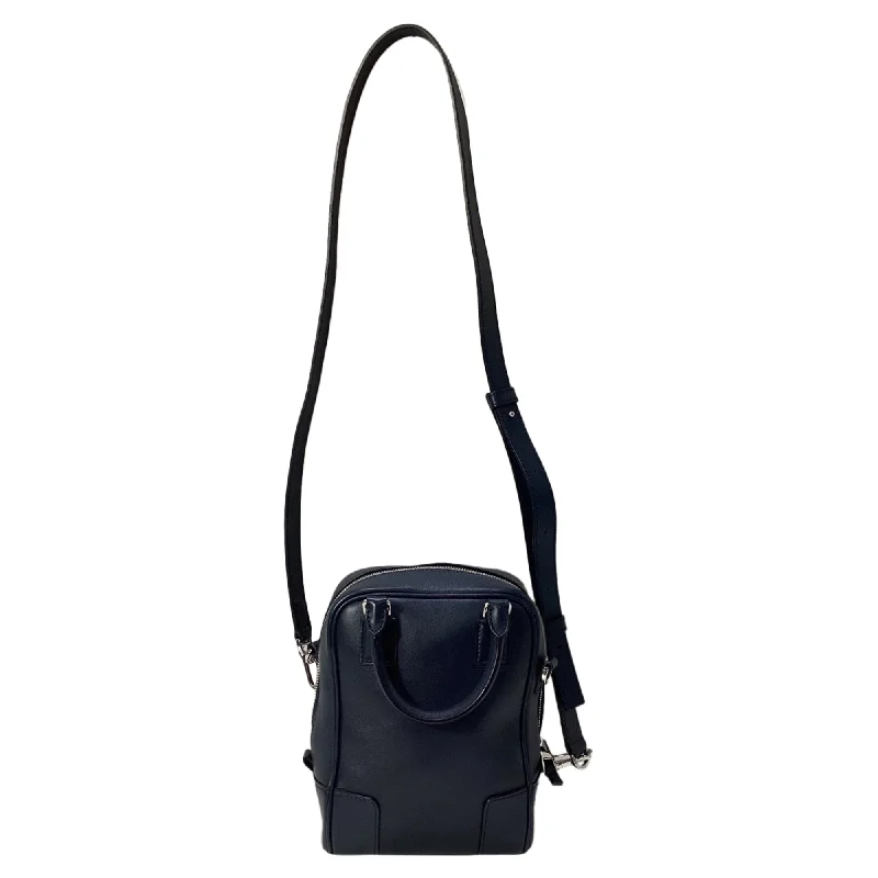 Loewe Amazona 15 Vertical Top Handle Bag in Navy Blue Leather