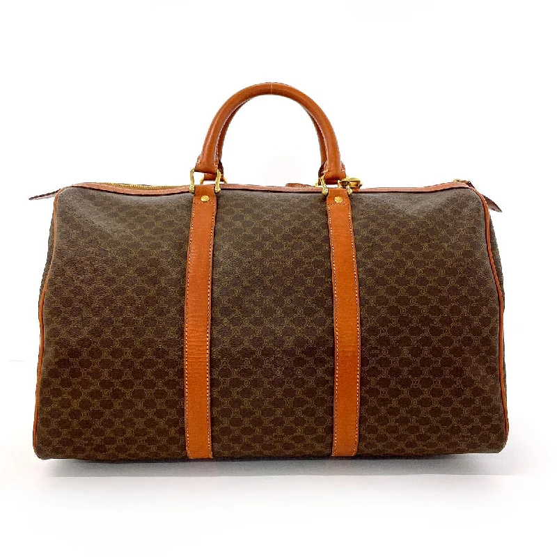 CELINE Boston Duffel bag PVC, Leather Brown Macadam