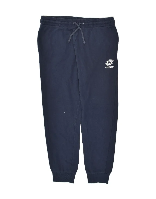 LOTTO Mens Tracksuit Trousers Joggers Large Navy Blue Cotton