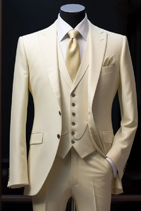 Men Three Piece Suit Cream Formal Wedding Stylish Suit Dinner Suit One Button Suit Bespoke Suit Elegant Suit Gift For Him Men Three Piece Suit Cream Formal Wedding Stylish Suit Dinner Suit One Button Suit Bespoke Suit Elegant Suit Gift For Him