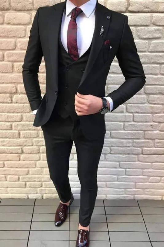 Men Black 3 Piece Suit Formal Party Wear Suit Wedding Suit Slim Fit Suit Groomsmen Tailoring Suit Gift For Him Men Black 3 Piece Suit Formal Party Wear Suit Wedding Suit Slim Fit Suit Groomsmen Tailoring Suit Gift For Him