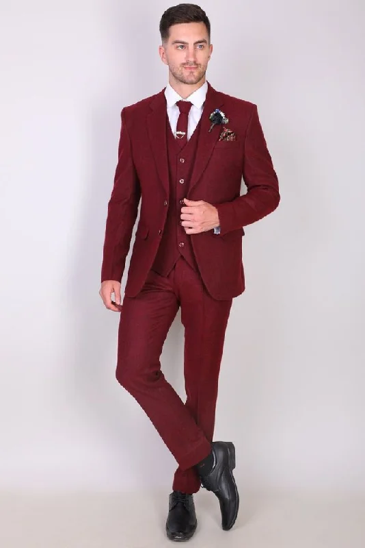 Maroon Tweed Suit For Men Vintage Suit Prom Wear Winter Wedding Suit 3 Piece Groomsmen Bespoke Mens Maroon Tweed Suit For Men Vintage Suit Prom Wear Winter Wedding Suit 3 Piece Groomsmen Bespoke Mens