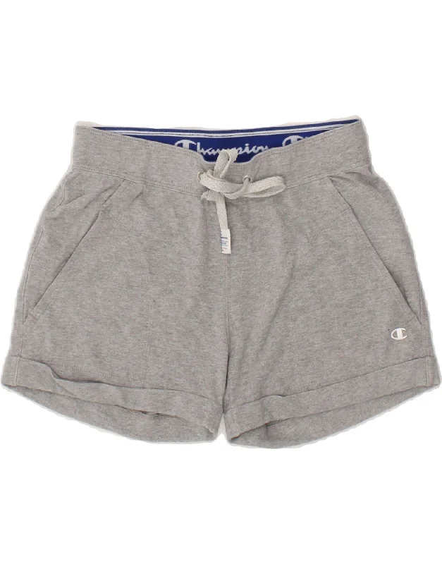 CHAMPION Womens Sport Shorts UK 6 XS  Grey Cotton