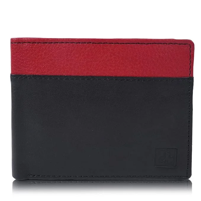 CIMONI® Premium Genuine Leather Wallet for Men Travel Casual Wallet with RFID Blocking 3 Card Sots, 2 Secret Compartments, 1 Coin Window (Color - Black & Maroon) CIMONI® Premium Genuine Leather Wallet for Men Travel Casual Wallet with RFID Blocking 3 Card Sots, 2 Secret Compartments, 1 Coin Window (Color - Black & Maroon)