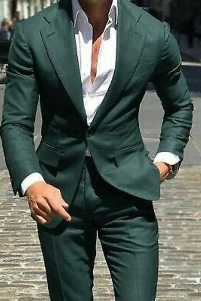 Mens Green Two Piece Suit Formal Slim Fit Suit Wedding Wear One Button Prom Bespoke Suit Dinner Suit Men's Gift Mens Green Two Piece Suit Formal Slim Fit Suit Wedding Wear One Button Prom Bespoke Suit Dinner Suit Men's Gift