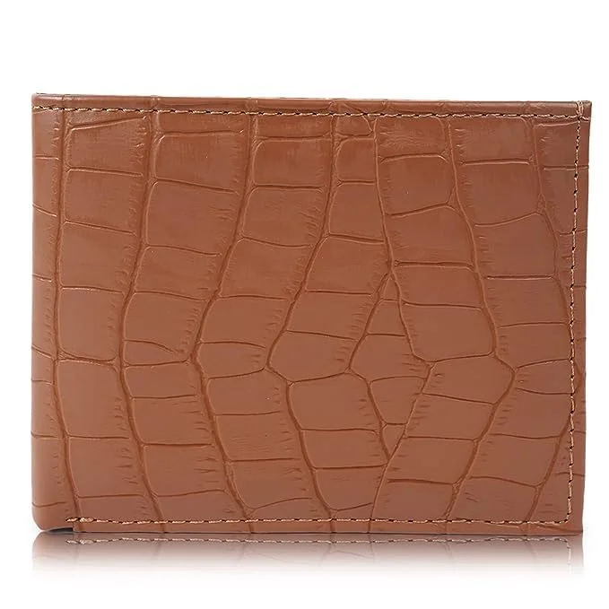 CIMONI® Premium PU Leather Wallet for Men Casual Wallet with RFID Protection Croco Print Multi-Cards Slots Over Flap Wallet (Color - Tan) CIMONI® Premium PU Leather Wallet for Men Casual Wallet with RFID Protection Croco Print Multi-Cards Slots Over Flap Wallet (Color - Tan)