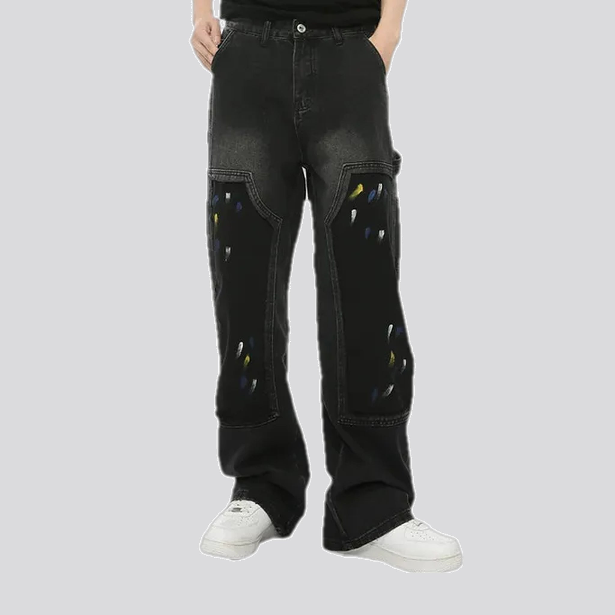 Fashionable mid rise street style jeans for men