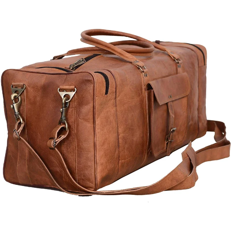 Leather Duffel Bag 28-Inch Large Travel Bag - Gym, Sports, Overnight, and Weekender Bag by Komal's Passion Leather (Brown) Leather Duffel Bag 28-Inch Large Travel Bag - Gym, Sports, Overnight, and Weekender Bag by Komal's Passion Leather (Brown)