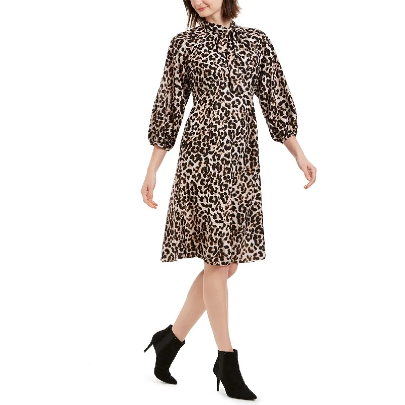 Calvin Klein Womens Animal Print  Midi Dress