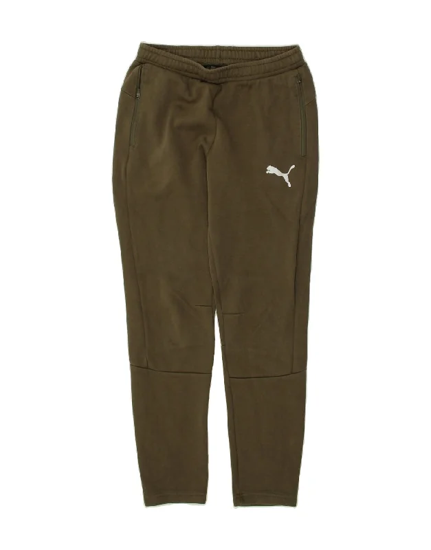 PUMA Mens Tracksuit Trousers Small Khaki Cotton