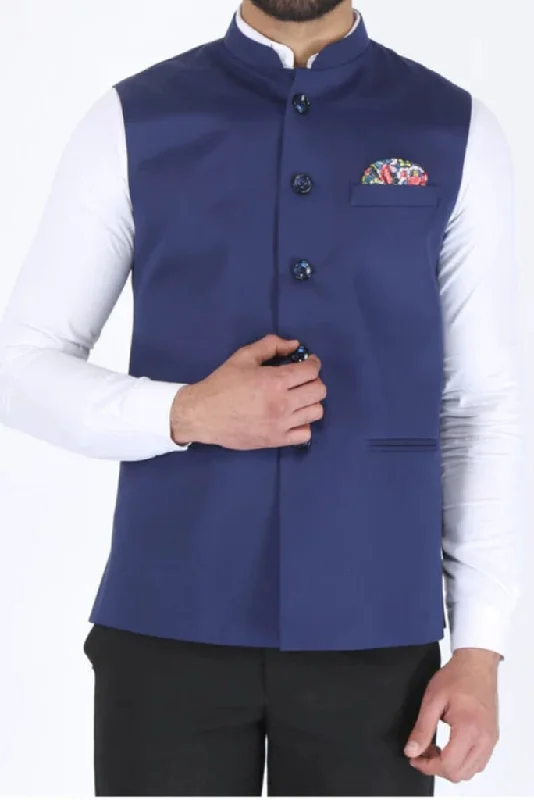 Nehru Jacker For Men Blue Diwali Festival Half Jacket Wedding Jacket Formal Modi Jacket Nehru Jacker For Men Blue Diwali Festival Half Jacket Wedding Jacket Formal Modi Jacket