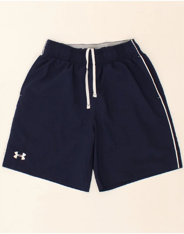 UNDER ARMOUR Mens Graphic Sport Shorts Medium Navy Blue Polyester