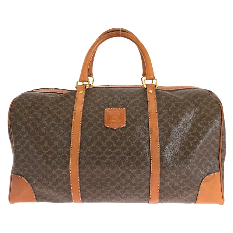 CELINE Boston Duffel bag PVC, Leather Brown Gold Metal Boston Duffel bag unisex Macadam Women Used Authentic