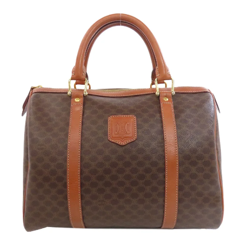 CELINE Boston Duffel bag PVC Brown Macadam Women Used Authentic