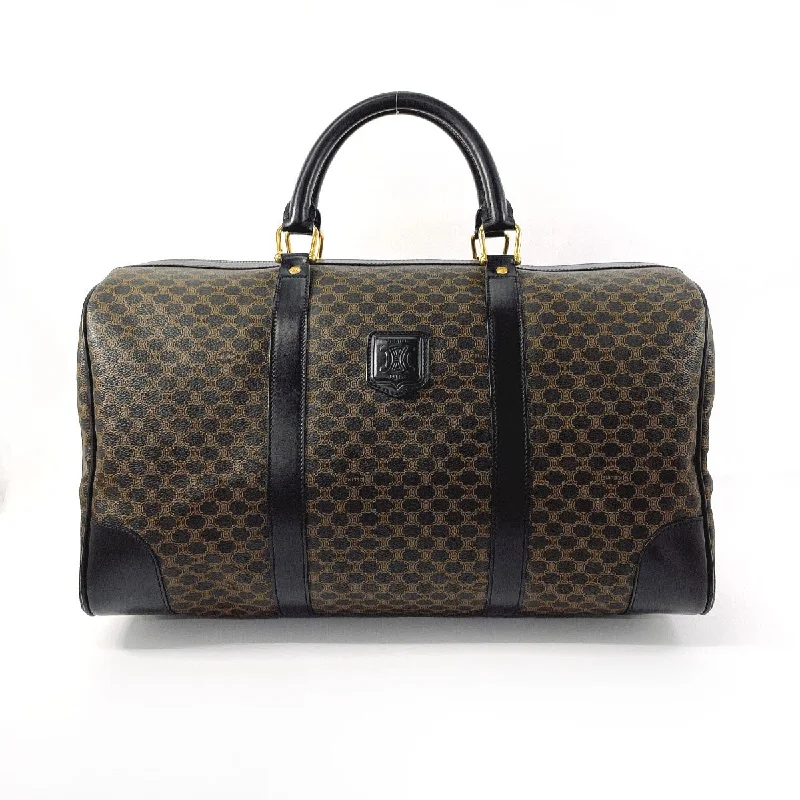 CELINE Boston Duffel bag PVC, Leather black vintage Macadam unisex Used Authentic