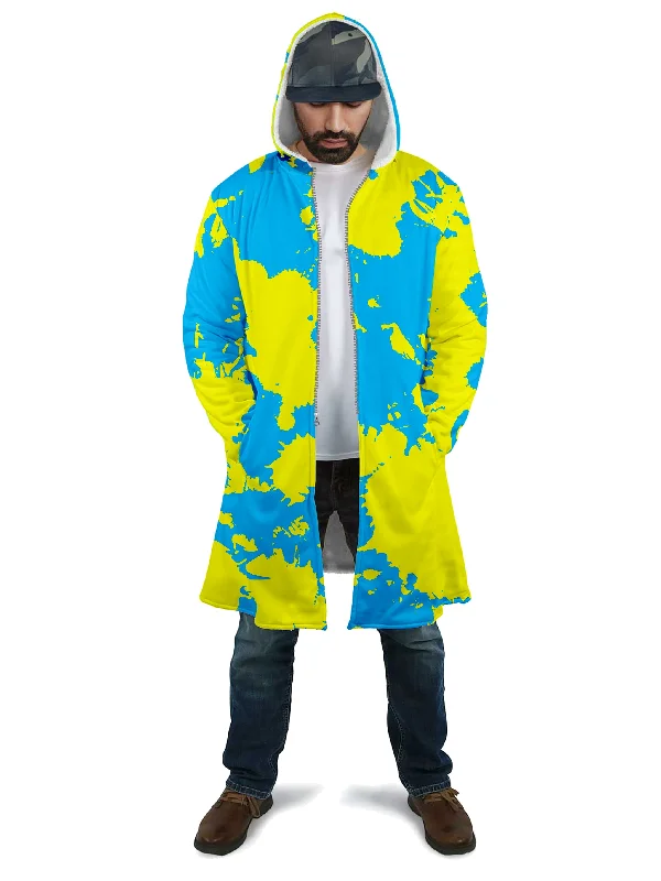 Yellow and Blue Paint Splatter Cloak