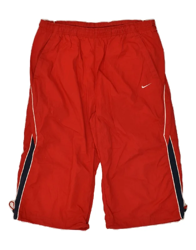 NIKE Mens Bermuda Sport Shorts Large Red Polyester