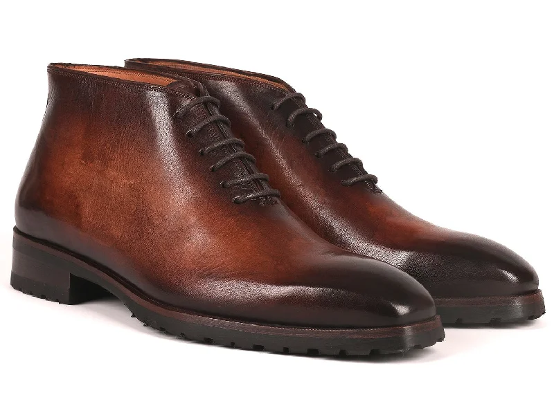 Paul Parkman Men's Ankle Boots in Brown Burnished