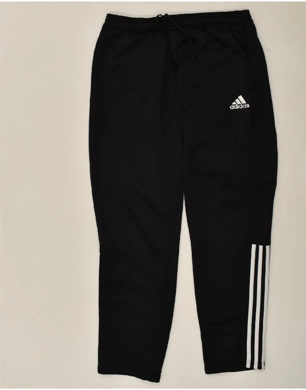 ADIDAS Mens Tracksuit Trousers Large Black Polyester