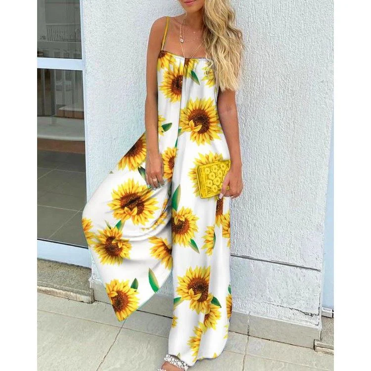 Casual High Waist Loose Jumpsuits