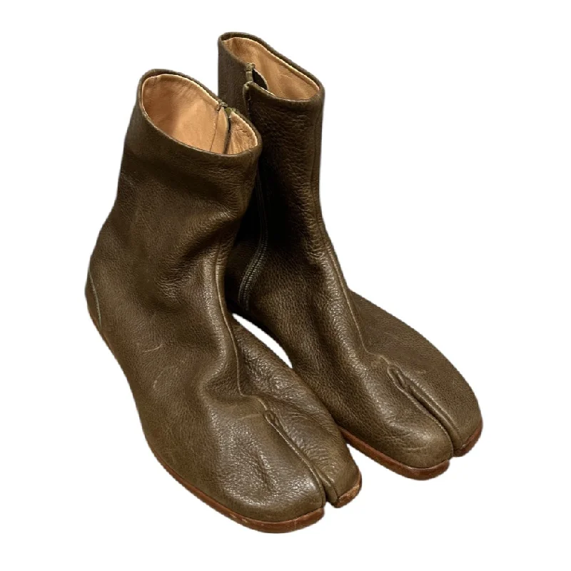 Maison Margiela/Boots/US 7/Leather/BRW/Flat Bottom Tabi Boots