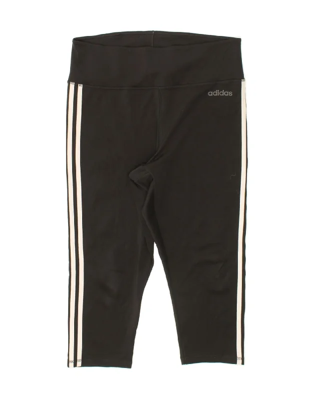 ADIDAS Womens Climalite Capri Tracksuit Trousers UK 16/18 Large  Black