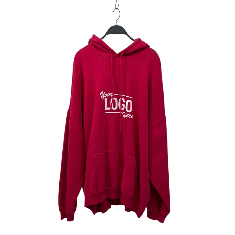 BALENCIAGA/Hoodie/S/Graphic/Cotton/RED/PLAIN HOODIE/YOUR LOGO HERE