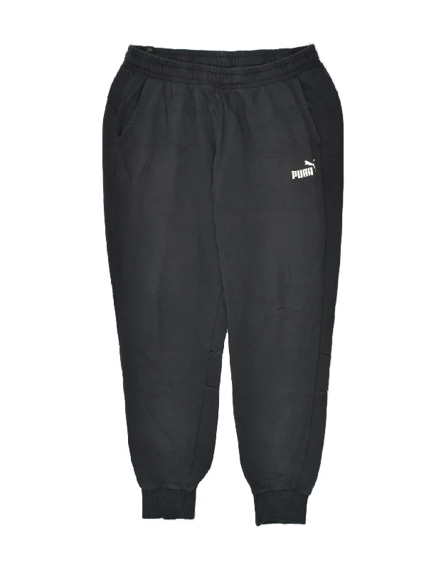 PUMA Mens Graphic Tracksuit Trousers Joggers XL Black Cotton