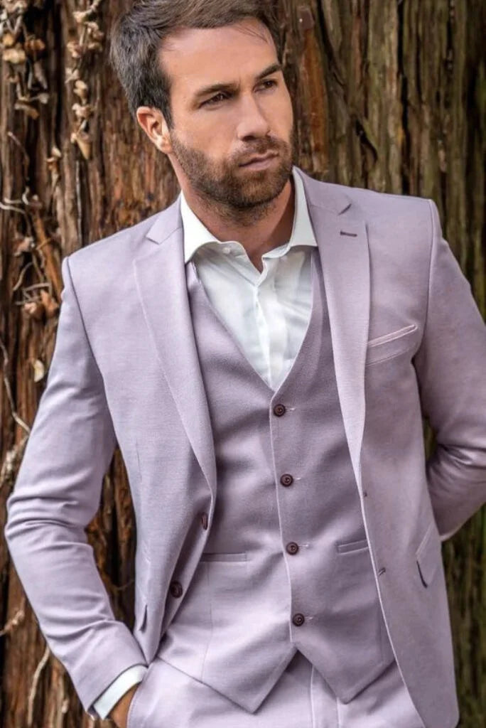 Men's Three Piece Lavender Suit Slim Fit Suit Elegant Suit Wedding Wear Groomsmen Wear Bespoke Gift For Him Men's Three Piece Lavender Suit Slim Fit Suit Elegant Suit Wedding Wear Groomsmen Wear Bespoke Gift For Him