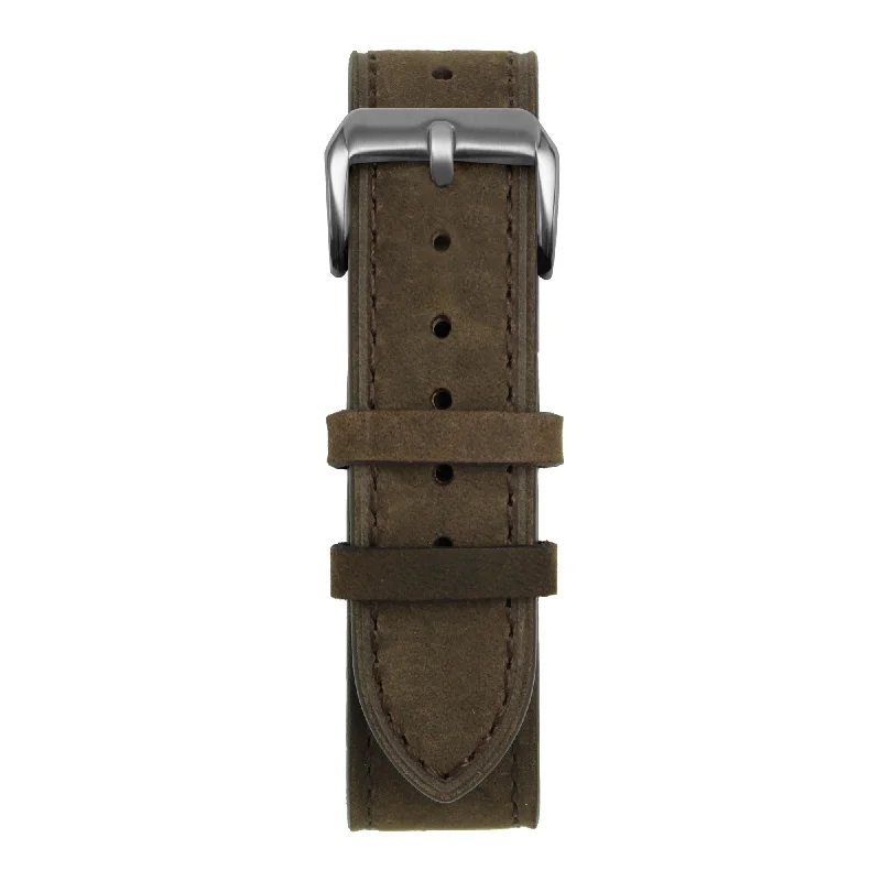 20' Dark Brown Suede Leather Strap