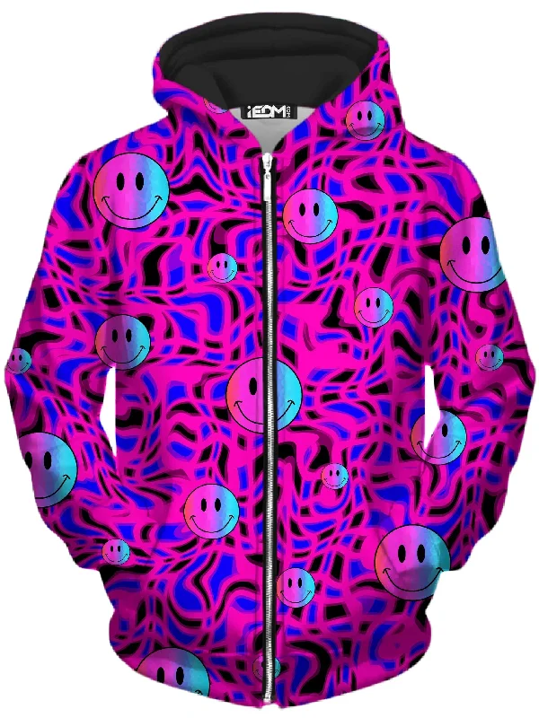 Trippy Smiles Unisex Zip-Up Hoodie