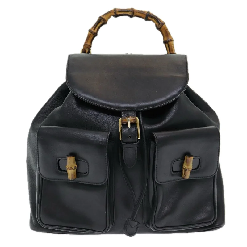 Gucci Bamboo  Leather Backpack Bag (Pre-Owned)