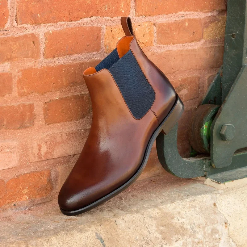 DapperFam Monza in Med Brown Men's Italian Leather Chelsea Boot